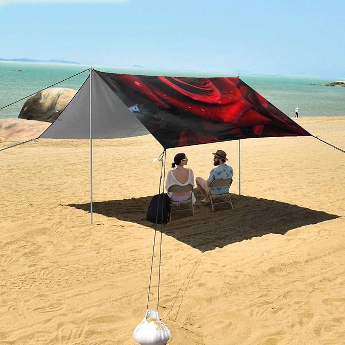 Rose Flower FloralCamping Sun Shelters 9.2 x 10.5 FT Beach Canopy Tent Sun Shade with Carrying Bag for Camping Trips Fishing Backyard Fun or Picnics 21340861