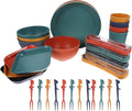 ABOOFAN 1 Set Portable Wheat Straw Tableware Kit Reusable Cutlery for Outdoor Camping Picnics and Home Use and Easy to Clean Kitchen Dishes with Storage Box