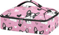 Casserole Carrier Pink Dog White HeartsInsulated Casserole Carrier for Hot or Cold Food Thermal Lunch Tote for Potluck Parties Picnic Beach Fits 9 x 13 Inches Baking Dish