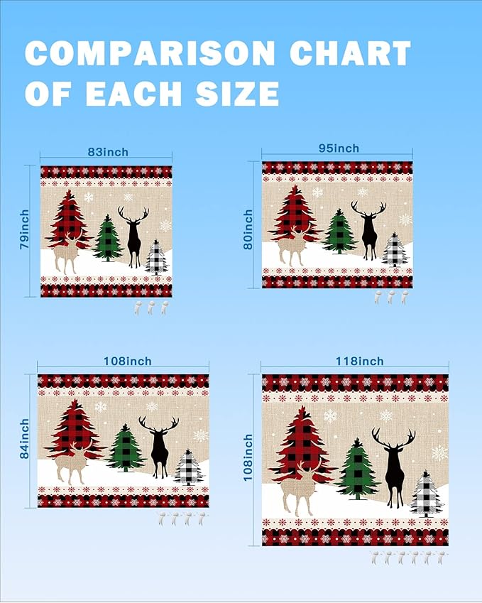 Beach Blanket Waterproof Sandproof OversizedChristmas Tree Elk Shadow Winter Snowflake Beach Mat with Corner Stakes Sand PocketsRed Buffalo Plaid Retro Linen Outdoor Picnic Mat for Travel 95x80In