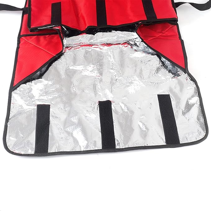 pistro Insulated Pizza Delivery Bag 60x60x35cm (24x24x14in) with Aluminum Foil Layer Reusable Oxford Cloth Picnic Carrier