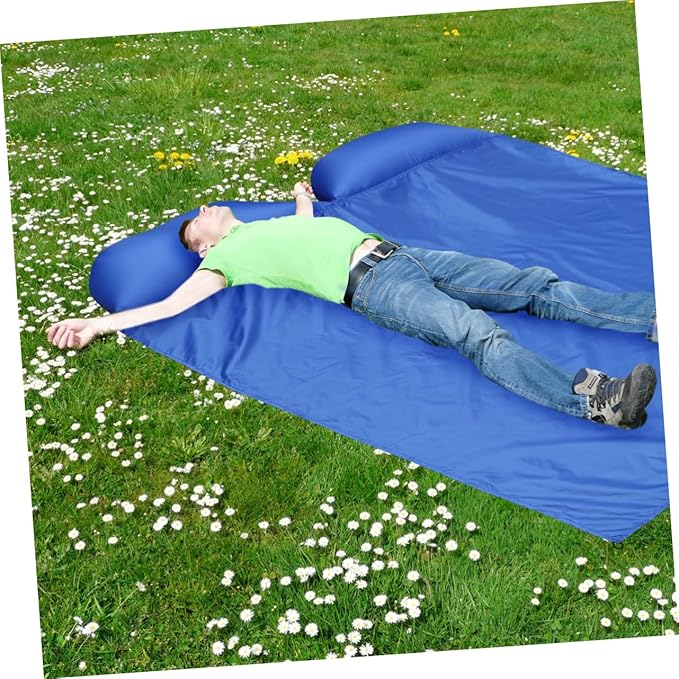 4pcs Oxford Portable Inflatable Camping Sleeping Pad for Beach Travel Reusable Nails