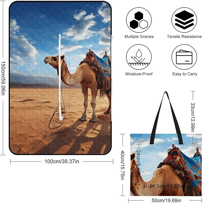 Zipper Camel Sky Style Picnic Mat Suitable for Travel Camping Park Or Home Use