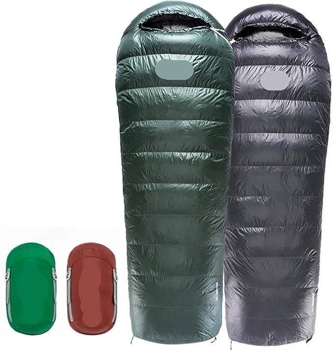 700FP Gray Goose Down Envelope Sleeping Bag – E-Series Ultra Warm for Camping Backpacking