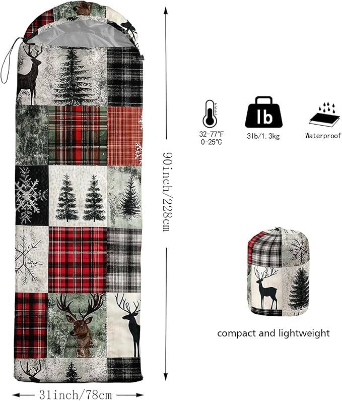 AILONEN Floral Wolf Sleeping Bag for Girls WomenWarm and Cool WeatherLightweightWaterproof BackpackingColorful Flower Animal Print Sleeping Bag for Camping