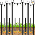 6 Pack String Light Poles Outdoor String Light Pole 10 ft Forked Metal Light Pole with Adjustable Outdoor Light Stand Deck Backyard Garden Wedding Rustproof and Sturdy with Hooks.