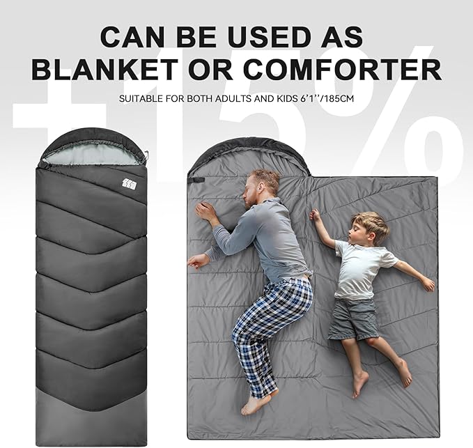 Sleeping Bags for Adults Cold Weather &amp WarmBackpacking Camping Sleeping Bag for Tall Girls BoysLightweightCompactWaterproof Camping Gear for TravelingHikingHotelOutdoor &amp Indoor