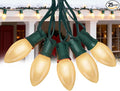 25 FT C9 Frosted Christmas LightsWarm White Outdoor Light with 26 Bulbs(1 Spare) C9/ E17 BaseOld Fashioned Christmas Lights for Roofline Yard Garden Wedding Decorations