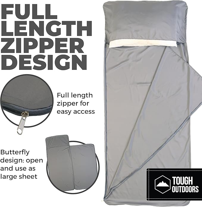 Sleeping Bag Liner - Adult Sleep Sack &amp Travel Sheets for Hotel - Travel Sleep Sack Camping Sleeping Bag Liners for Cold Weather