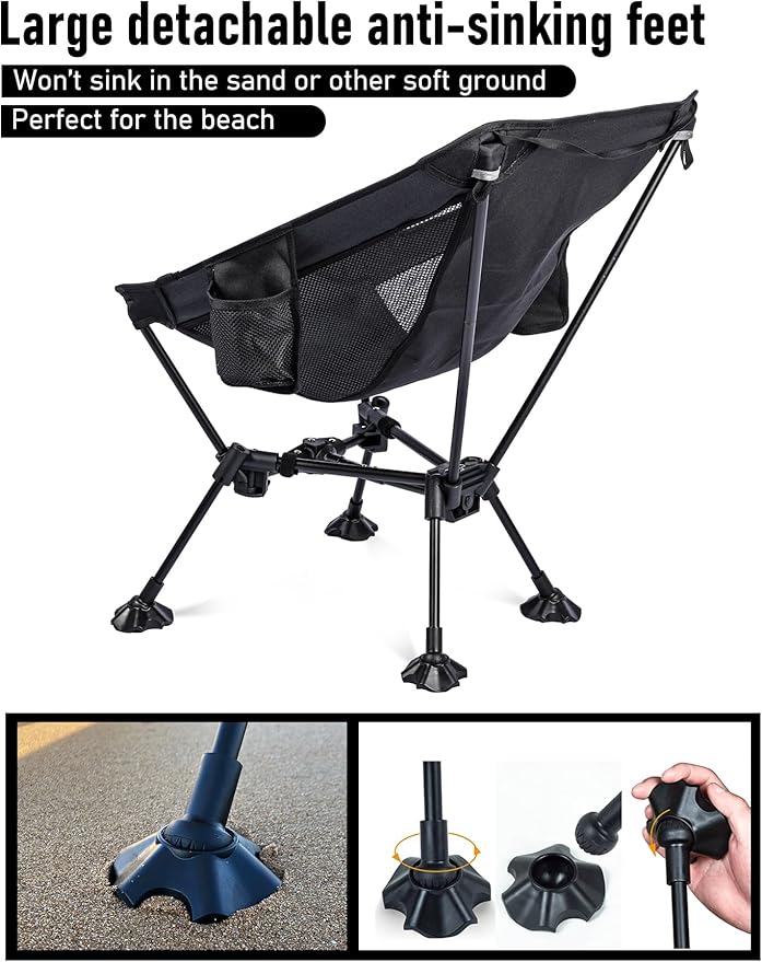 WildCall 1 Anti-Sink Feet Camping Chair and 1 Ultralight Camping Table Ultralight Compact for Adults Outdoor Camping Backpacking Hiking