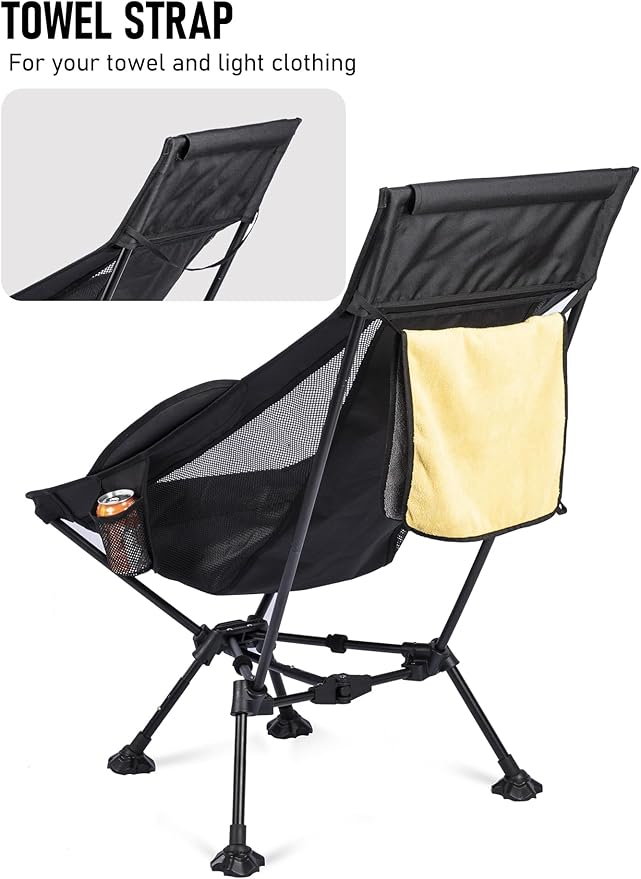 WildCall 2 High Back Camping Chair and 1 Ultralight Camping Table Ultralight Compact for Adults Outdoor Camping Backpacking Hiking