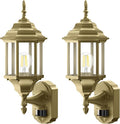 Redluck Motion Sensor Outdoor Lights 2 Pack 16 inch Dusk to Dawn Outside Porch Lights Waterproof Anti-Rust Aluminum Outdoor Wall Lights Exterior Lighting Fixtures for House Garage Front Door Gold