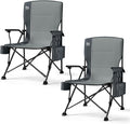 TIMBER RIDGE Oversized Folding Camping Chair High Back Heavy Duty for Adults Support up to 500lbs with Cup Holder Side Pocket Cooler Bag 2 Pack
