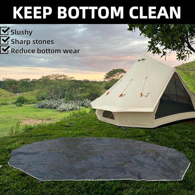 DANCHEL OUTDOOR B2 Portable Yurt with Stove Jack for Winter Camping 4 Season Bell Tent Large Hot Tent 4/6 Person Family Camping Glamping Party 300D Oxford Khaki 13ft/16.4ft