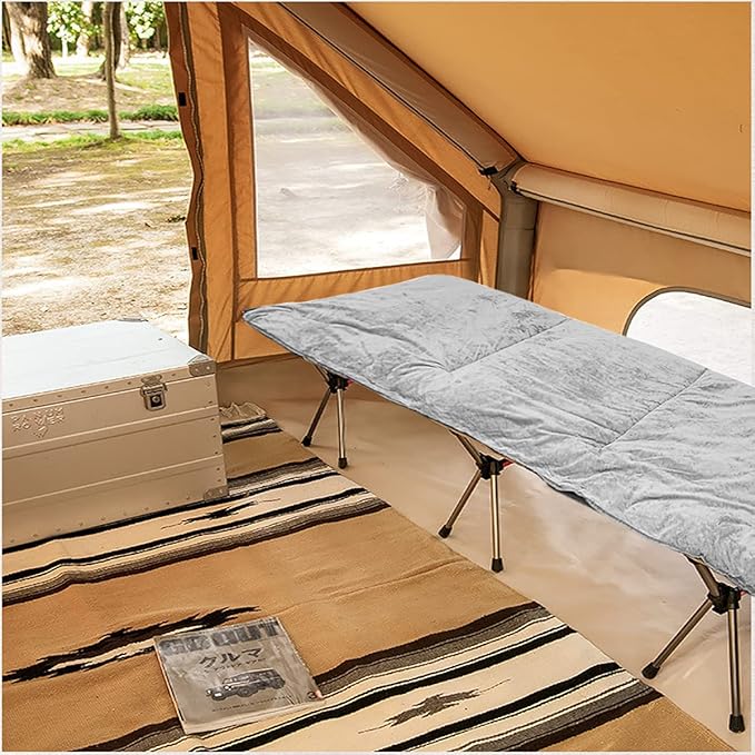 Gehannah Thick Camping Sleeping Pad Soft Comfortable Microfiber Camping Cot Pads for Adults Lightweight Foldable Sleeping mats for Traveling Hiking Backpacking Traveling