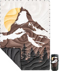 ONETIGRIS Ultralight Camping BlanketWaterproof Stadium Blanket Poncho Packable Puffy Quilt Puffy Printed Camping Blanket with Snap Buttons &amp Corner Loops