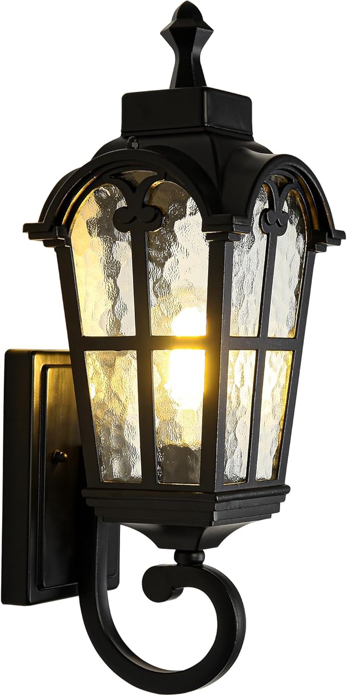 Outdoor Wall Light Fixtures Waterproof Porch Lights Anti-Rust Matte Black Exterior Lighting Fixtures Sconce Lights Outdoor Wall Lantern for Patio Front Door Garage