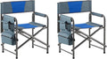 2 Folding Padded Camping Chair Portable Outdoor Chair with Storage Bag armrests and Anti Slip feet Suitable for Beaches backyards barbecues picnics and terraces. (2 Blue)