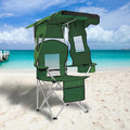 PLKO Camping Chairs with Canopy Portable Quad Lawn Chair for Adults Folding Recliner Chair with Cup Holder Outdoor Events and Shade- Support 330 LBS