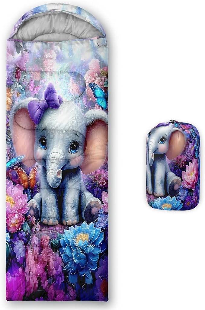 AILONEN Cartoon Camping Sleeping Bag for Boys Girls AdultsLightweight &amp Waterproof3 Season Warm &amp Cold WeatherPortablePrinted Sleeping BagTravelingCampingHiking