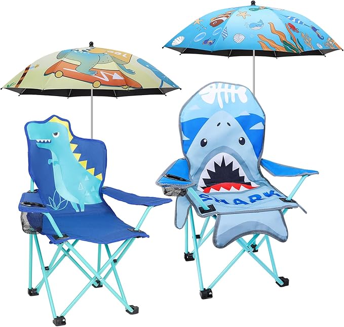 KABOER Kids Outdoor Folding Lawn and Camping Chair with Cup Holder and Carrying Bag Children's Camping Chairs
