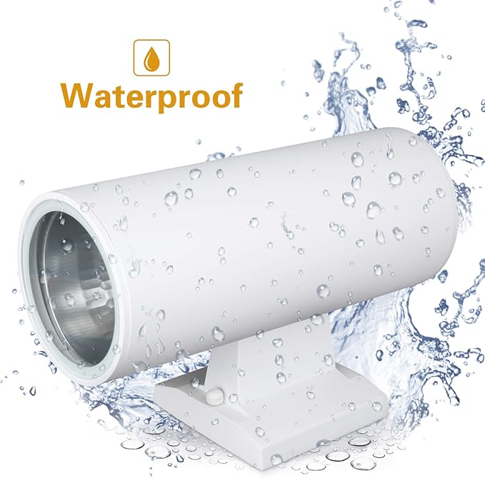 Outdoor Wall Light Exterior Lighting - ETL Listed Die-Casting Aluminum Waterproof Wall Mount Cylinder Design - Up Down Light Fixture for Porch Backyard and Patio (White)