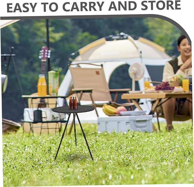Portable Folding Round Table Compact Lightweight for Camping Picnics and Outdoor Use Weather-Resistant Small Round Table for Easy Storage and Transport