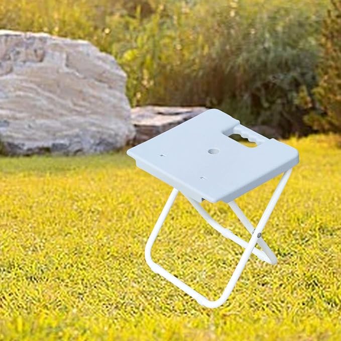Folding Stool Fishing Chair Footstool Multifunctional Train Seating Stool Outdoor Portable Seat for Home Use Bath Balcony Grey