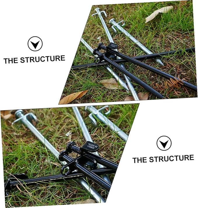 Steel Tent Stakes 30cm Heavy Duty Tent Pegs 4pcs Outdoor Camping Hiking Accessories for Snow and Hard Ground
