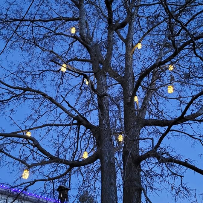 SmilingTown Solar Light for Mason Jars 20 LED Outdoor Fairy String Light Lids with Hangers for Jar Lantern Waterproof Rust Resist for Patio Lawn Garden Decor No Jars 10 Pack (Warm White)