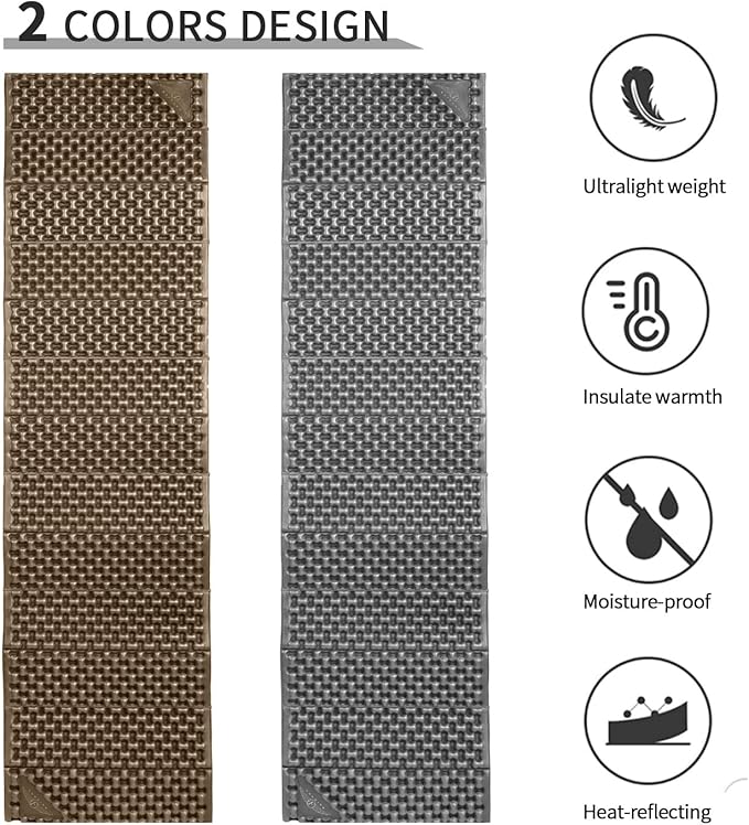 Foam Camping Pads for Hiking Ultralight Closed Cell Mattress Waterproof Soft Mat for Adults Wide Picnic Yoga Mats Folding Sleeping Pad for Outdoor Backpacking