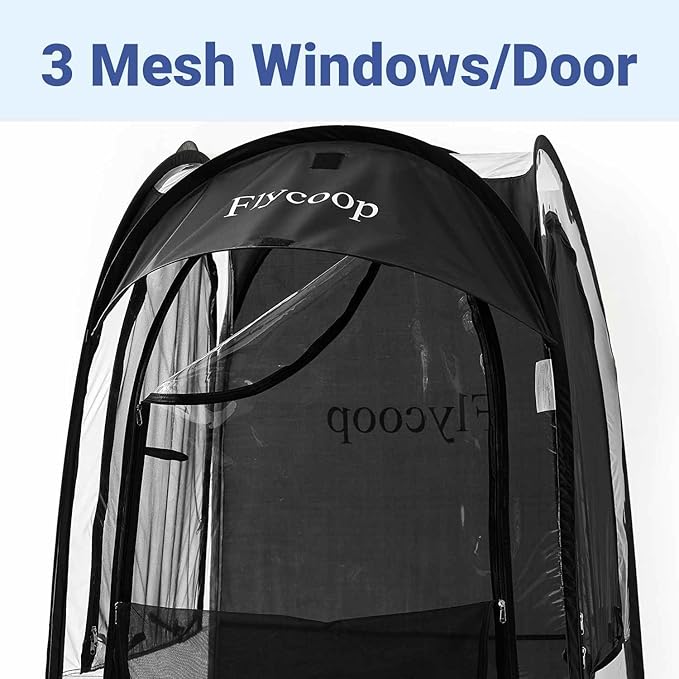 Sports Tent: Flycoop Portable Weather Pop Up Pod 1 Person to Provide Shelter from Wind Rain and Cold Weather Shelter for Outdoor Activities Sports Events Camping and Hiking