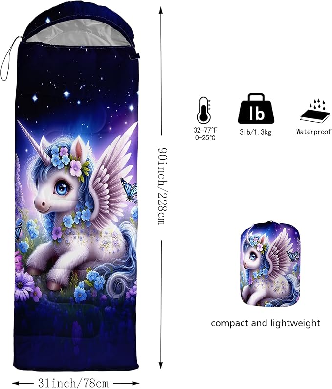 HOSIMA Kids Cute Dog Sleeping BagDifferent Pet Dogs Pattern Cold Weather Gear for CampingAnimal Themed with Christmas Tree Print Waterproof Sleeping Bags for Outdoors Hiking.