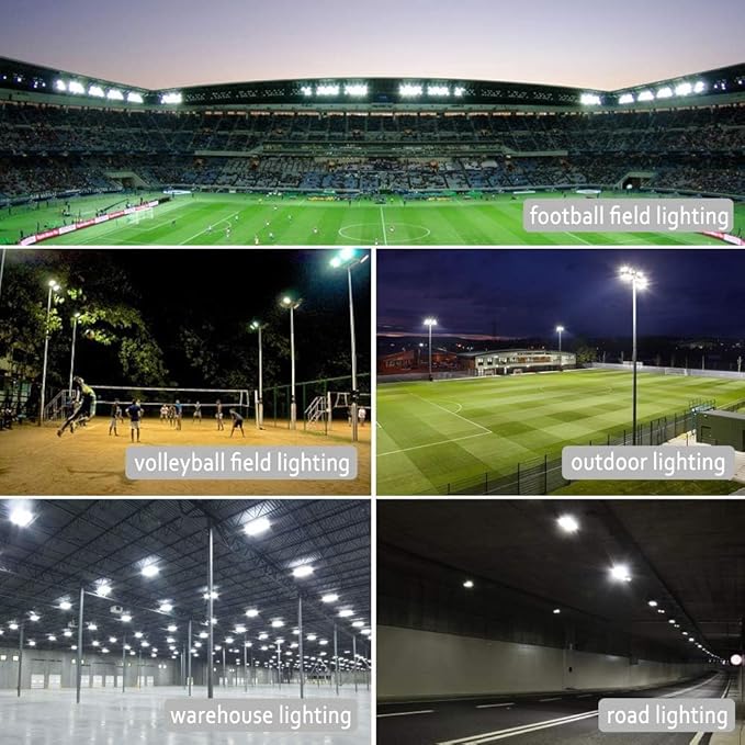 ledmo 240W Outdoor LED Flood Light 36000 Lumens Large Area Stadium Lighting 5000K Daylight Die-Cast Aluminum Security Light for Backyard Warehouse Horse Arena IP65 Waterproof 110-277V Hardwired