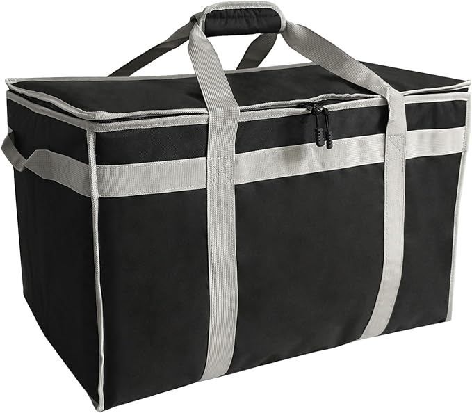 D&ampONEHOS XXXL Insulated Food Delivery Bag with Side Handles Insulated Grocery Bag for HOT/COLD Food Reusable Fit for Uber Eats Doordash Camping Picnics Garden Parties (23”x14”x15”)