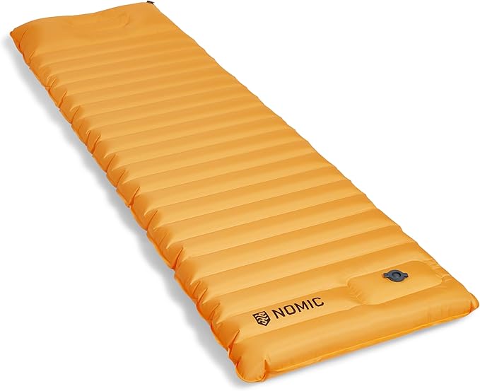Nomic Lumin AIR Self Inflating Sleeping Pad Extra Thick 4 Insulated Camping Mat with Built-in Foam Pump 30s Inflate / 5s Deflate Integrated 6 Pillow 79 x 26 x 4 in Est. R-Value 4