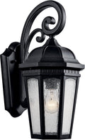 Kichler Courtyard 17.75 1 Light Outdoor Wall Light with Clear Seeded Glass in Textured Black