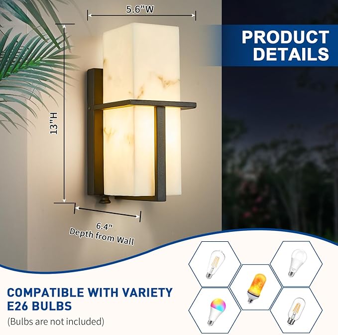 Dusk to Dawn Sensor Outdoor Wall Lantern Industrial Outdoor Sconce Waterproof Modern Exterior Wall Mounted Lighting Fixtures with Photocell Button Matte Black Outside Lamps for House Porch