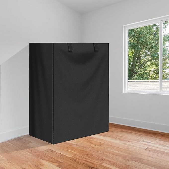 Storage Shelving Unit - Protective Waterproof Outdoor Indoor Storage Rack Dust Cover with Zipper (36Lx14Wx54H) Black