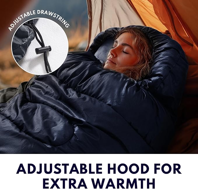Sleeping Bags for Adults Cold Weather &amp WarmBackpacking Camping Sleeping Bag for Tall Girls BoysLightweightCompactWaterproof Camping Gear for TravelingHikingHotelOutdoor &amp Indoor
