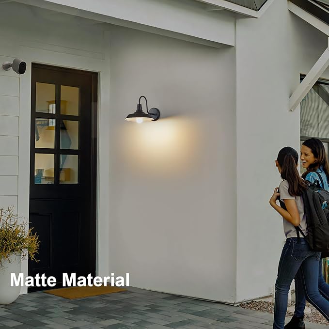 2-Pack Barn Lights Outdoor Gooseneck Exterior Lighting Fixture Aluminum Porch Light Farmhouse Outdoor Wall Light Outside Sconce Light for Patio Garage