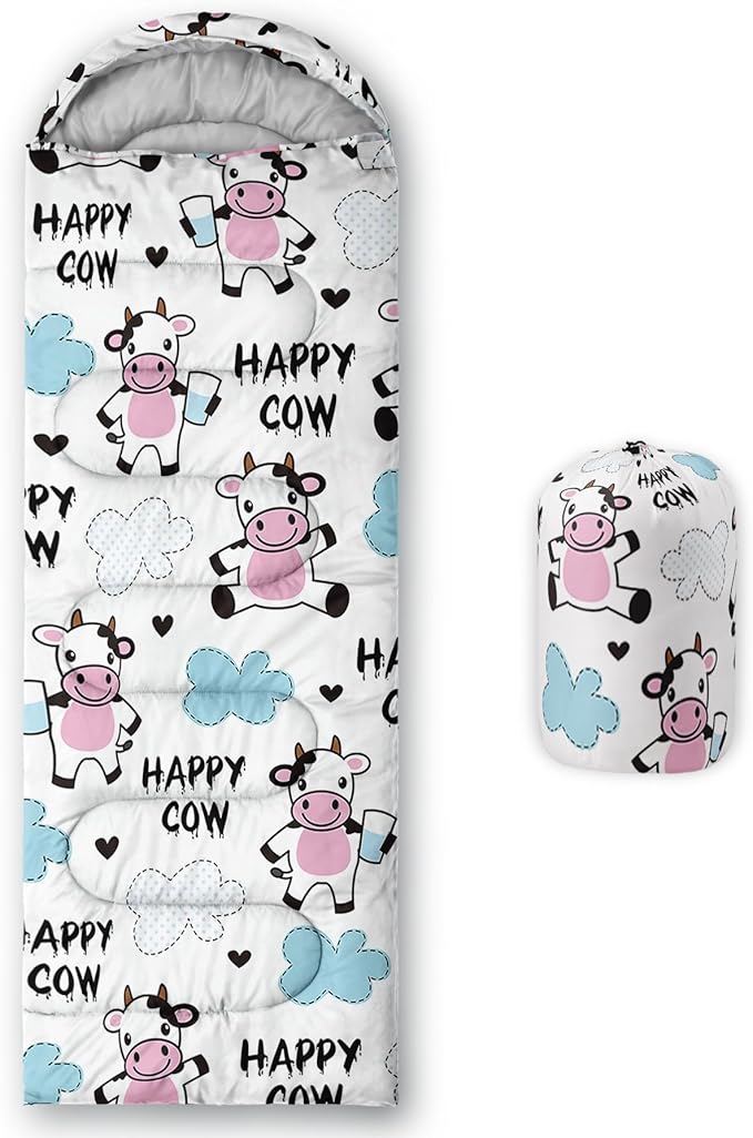 QOOMO Axolotl Cute Camping Sleeping Bags3 Season Warm &amp Cool WeatherLightweightWaterproof Sleeping Bags for Adults &amp KidsTravelingand Outdoors