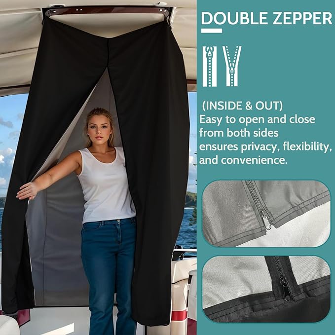 Privacy Curtain Tent for Boats 420D Hanging Changing Room &amp Shower Awning for Pontoon Waterproof Portable Shower Awning Under Bimini Top with Built in Mesh Bag 30 L x 27 W x 72 H