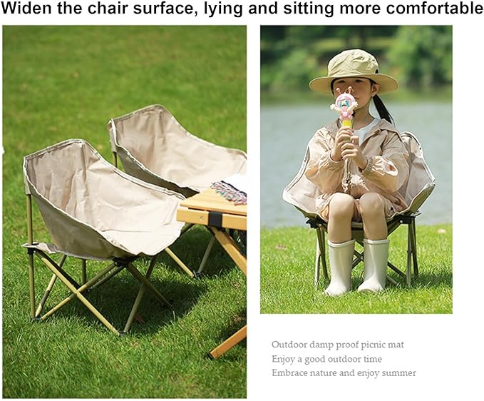 Generic Camping Chair - Folding Campsite Chair | Stable Portable Compact Folding Camping Chair | 165lbs Capacity Compact Folding Chair Lightweight Backpacking Portable Chair for Travel Beach Yellow