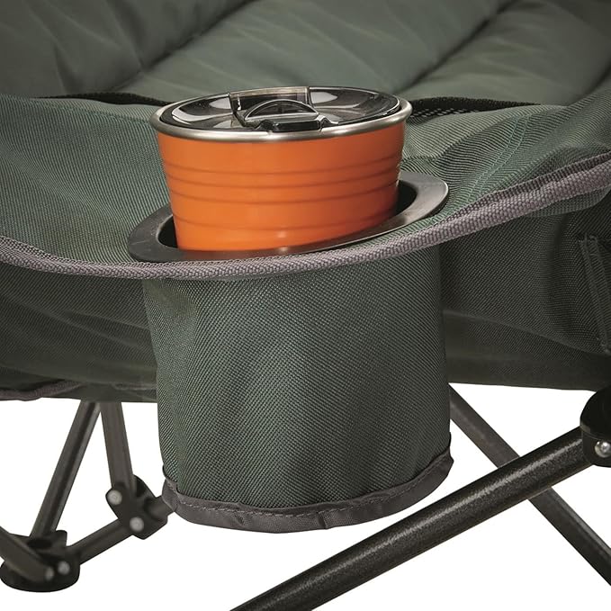 Guide Gear Oversized XL Padded Camping Sofa Portable Folding Large Camp Lounge Couch for Outdoor Adults Men and Women Heavy-Duty 600-lb. Capacity with Cup Holder Green