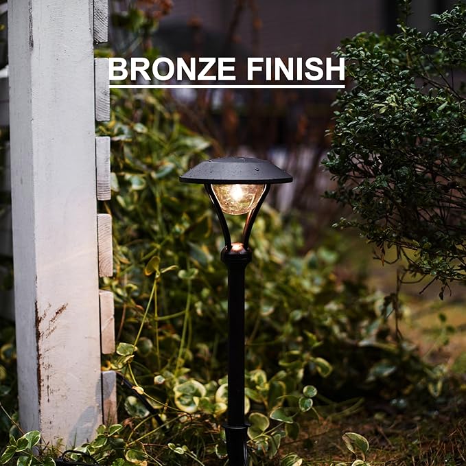 GOODSMANN Low Voltage Pathway Lights Landscape Lighting Outdoor Path Lights Wired LED 1W 60 Lumens 3000K Aluminum Housing Walkway Driveway Light with Stake Connector