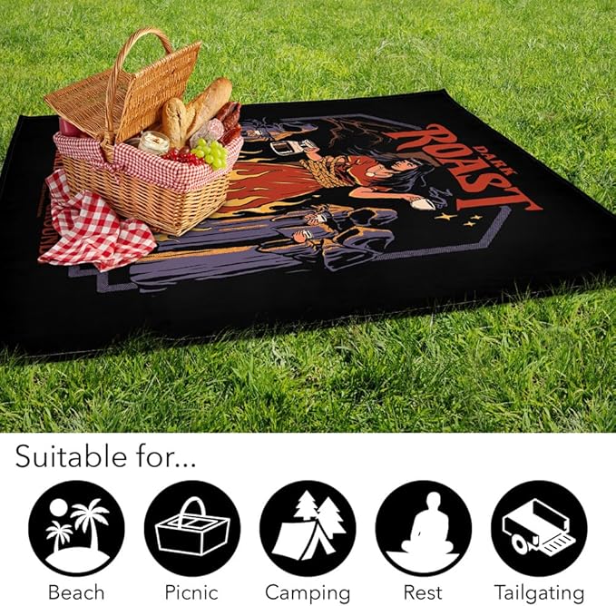 LOGOVISION Steven Rhodes Dark Roast Outdoor Blanket for Picnic Beach Camping Park Tailgate 50x60