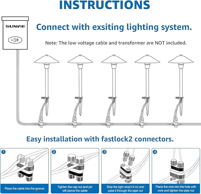 SUNVIE LED Pathway Lights Low Voltage 12-24V 3W Landscape Lighting 3000K Low Voltage Landscape Lights IP65 Waterproof Aluminum Path and Area Light for Outdoor Yard Garden Walkway 2 Pack