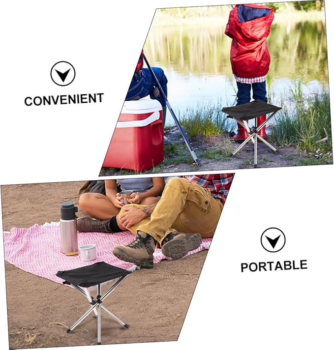 Yardwe Outdoor Folding Stool Telescopic Camping Chair Fishing Folding Stool Compact and Portable for Activities
