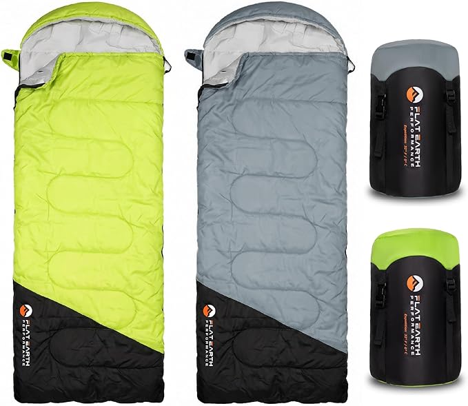 Expedition Camping Sleeping Bags with Compression Sack – 32°F/0°C Lightweight Camping Sleeping Bag for Camping &amp Hiking Water-Resistant Fits Adults &amp Teens Up to 6'0